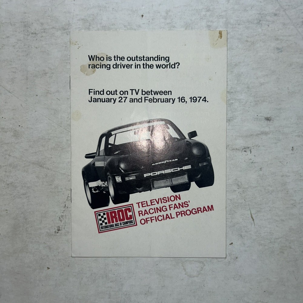 Vintage 1974 Iroc Advertising Brochure, Porche Racing Cars
