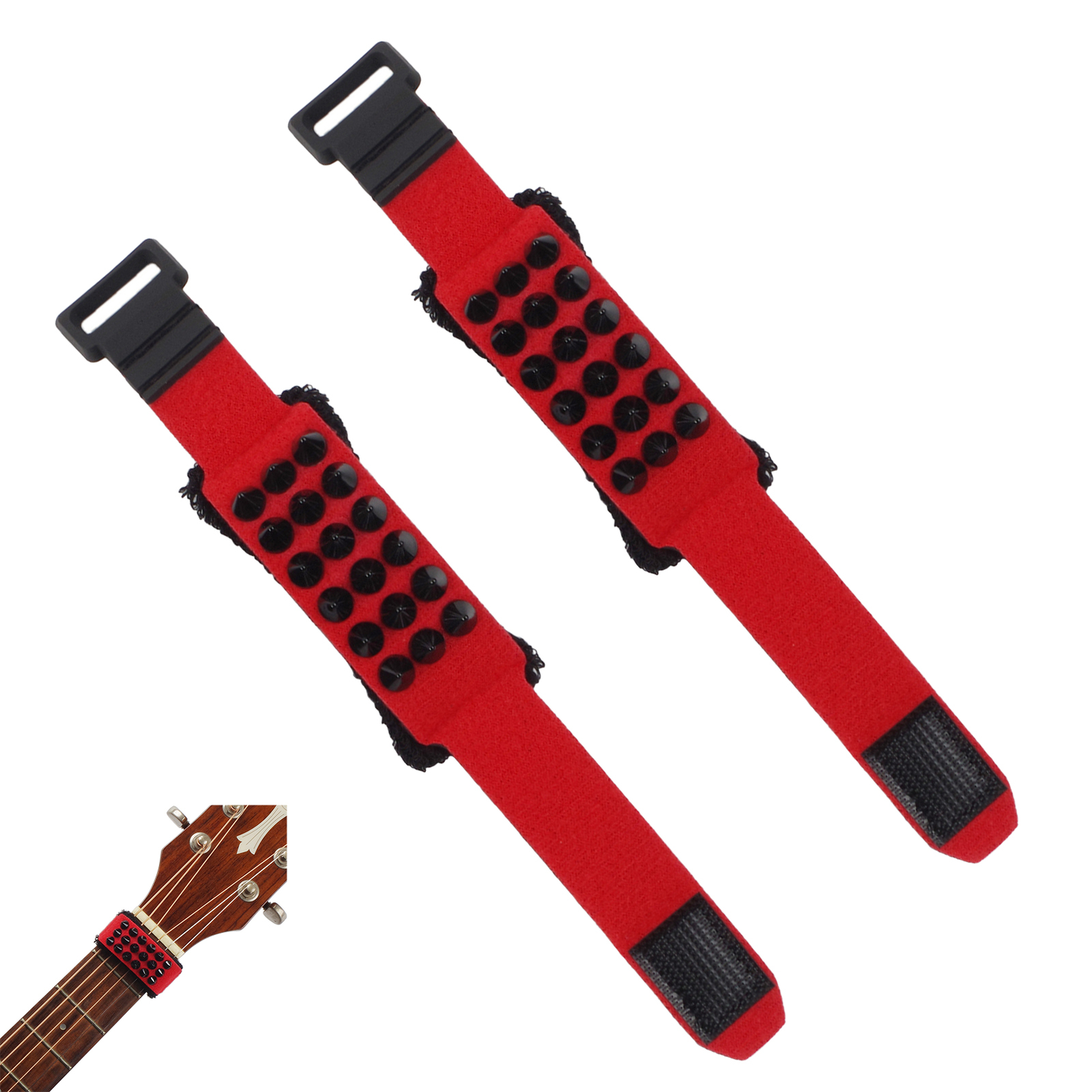 2pcs Acoustic With Rivets Cover Guitar String Dampener Anti Noise Punk