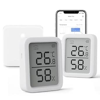 SwitchBot Thermometer Hygrometer Innen 2er Pack mit Hub Mini
