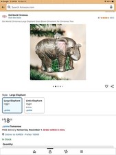 Lot Of 7 - 2018 - OLD WORLD CHRISTMAS - BLOWN GLASS ELEPHANT ORNAMENTS