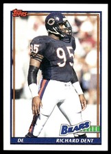 Richard Dent 1991 Topps #173 Chicago Bears NFL READ FREE SHIPPING AutographDen
