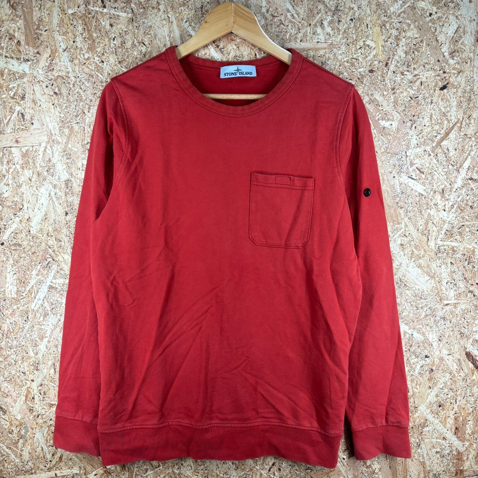 Stone Island Sweatshirt Men's Size Small Burnt Orange Red Pocket Crew No Badge