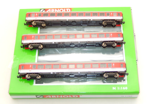 Arnold Spur N 4202 - 3 Personenwagen IC rot/weiß | Zustand: Gebraucht