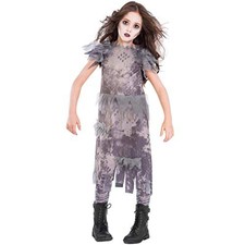 Girls Ghostly Zombie Dress Costume 8-10 yrs