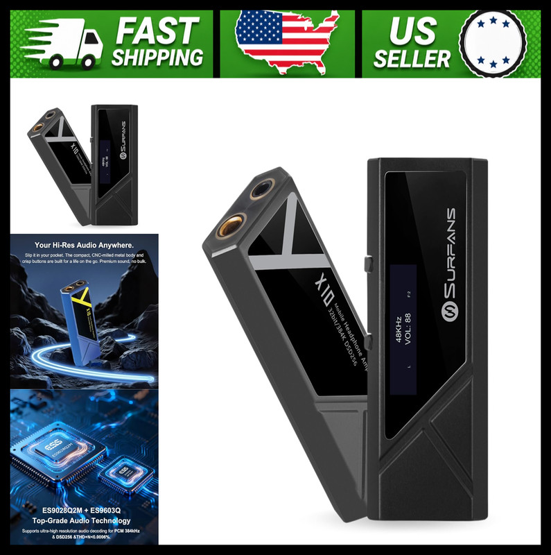 Surfans Portable USB-C DAC Headphone Amplifier 3.5mm 4.4mm Outputs
