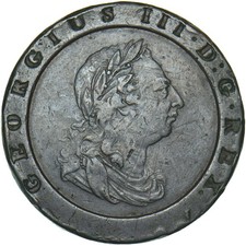 1797 Cartwheel Twopence - George III British Copper Coin - Nice