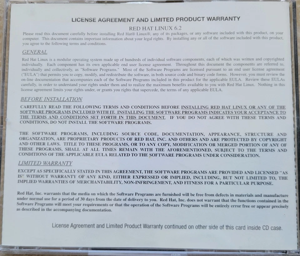 Vintage - RedHat Official Linux 6.2 for X86 Processors - Image 2 of 4