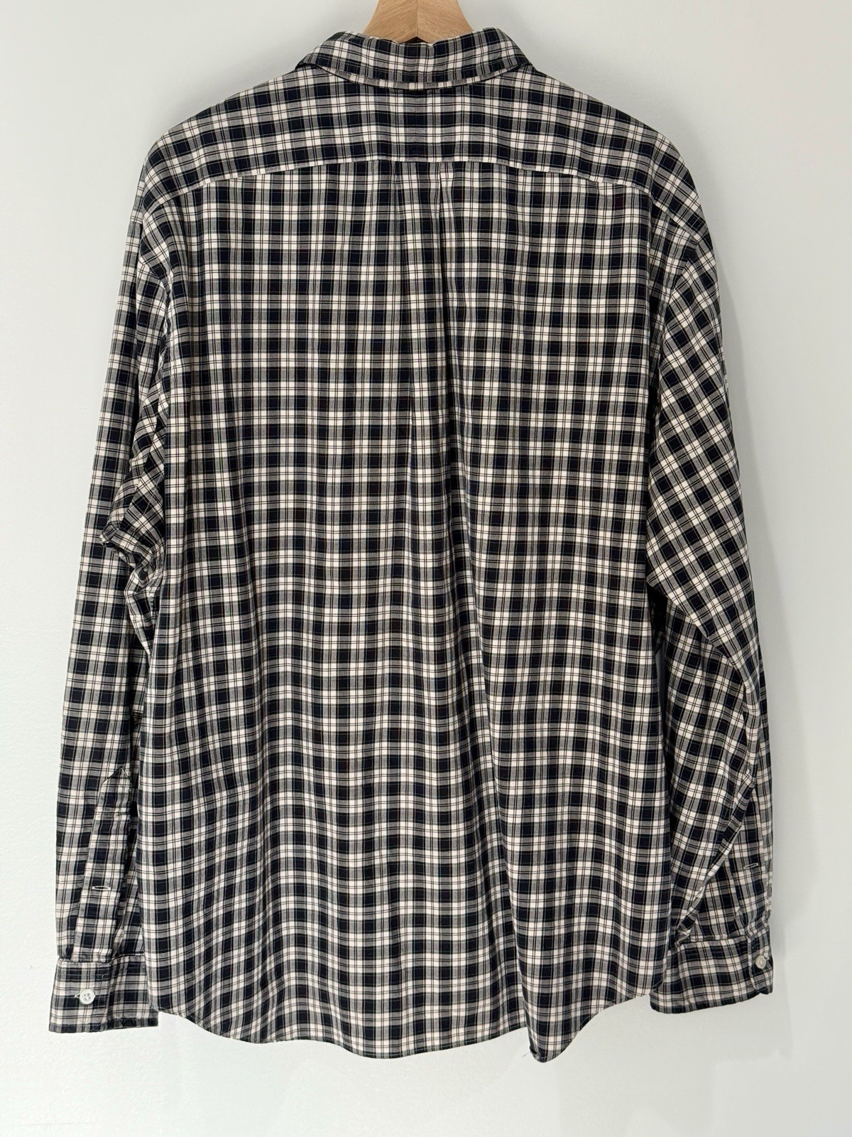 Polo by Ralph Lauren camicia abbottonata uomo XXL bianco e nero a quadri nero pony