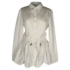 Alexander Mcqueen Button-Down Mini Flared Dress In White Cotton Women Ecr Size