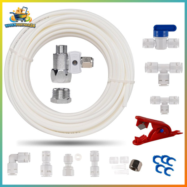 Wasserzulaufleitung 15M Universal Anschluss-Set Mit T-StüCk 11 Teile-image