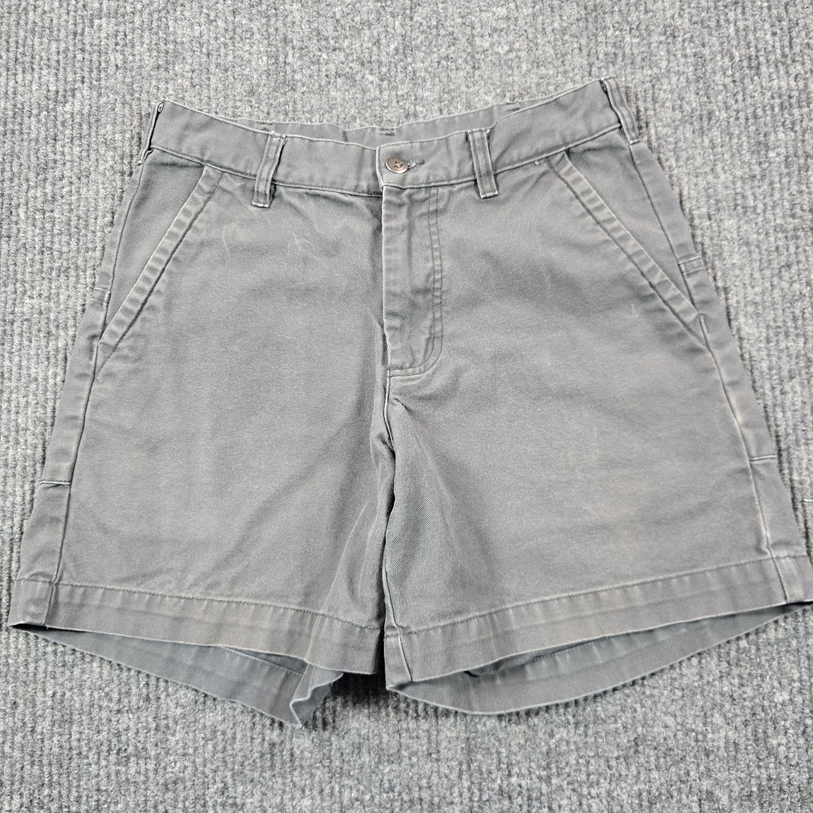 Patagonia Stand Up Shorts Mens 30 Gray Organic Cotton Canvas 7 Inseam Casual