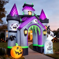 ZPISF 12 FT Haunted House Castle Archway Halloween Inflatable Outdoor Decor