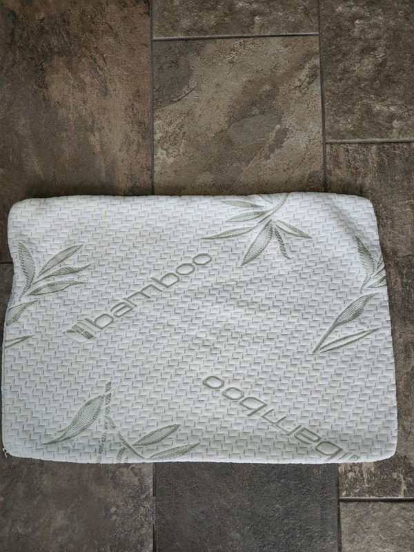 1-Natural Bamboo Soft Pillow Protector Case Cover Only w Zipper white/green