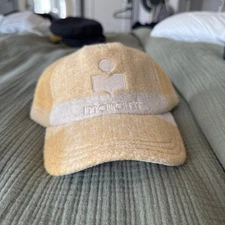 Isabel Marant Yellow Tyron Plaid Wool Baseball Cap With size Adjuster