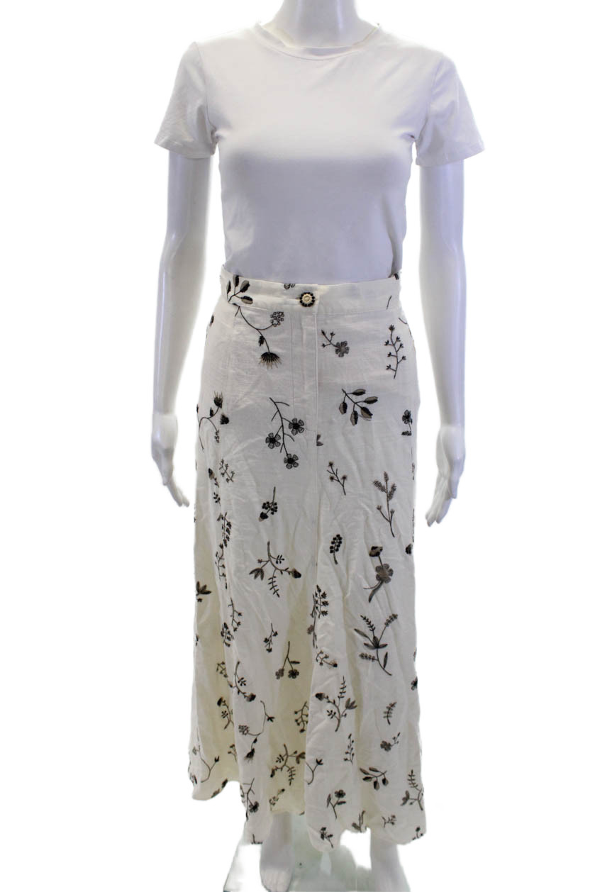 Zara Womens Floral Print A Line Maxi Skirt White Black Size Extra Extra LargeFree Shipping in US $100+ Orders | $6.95 Orders Below