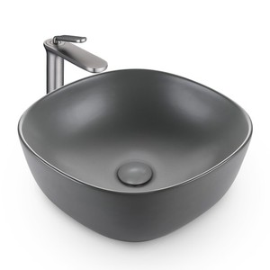 Aquaterior Bathroom Above Counter Ceramic Vessel Sink Single Handle Faucet Kit