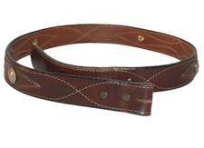 Vintage ARTISAN CRAFTED Deep Brown Leather Indian Head  Buffalo Nickel Belt 36