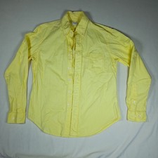 H M Men's Dress Shirt Size Small all linen yellow long sleeve, no damage, used