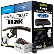Für FORD Transit Custom Typ V362 Anhängerkupplung abnehmbar +eSatz 7pol uni 12-