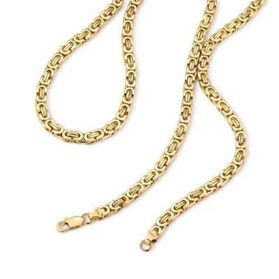 Kette Gold vergoldet 18 Karat Edelstahl Herren Königskette Byzantiner K6456DL - Bild 1 von 4