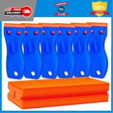 6 Pcs Plastic Razor Blade Scraper Tool with 60 Extra Blades for Stickers Decals