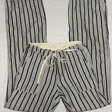 Women's White and Blue Trousers