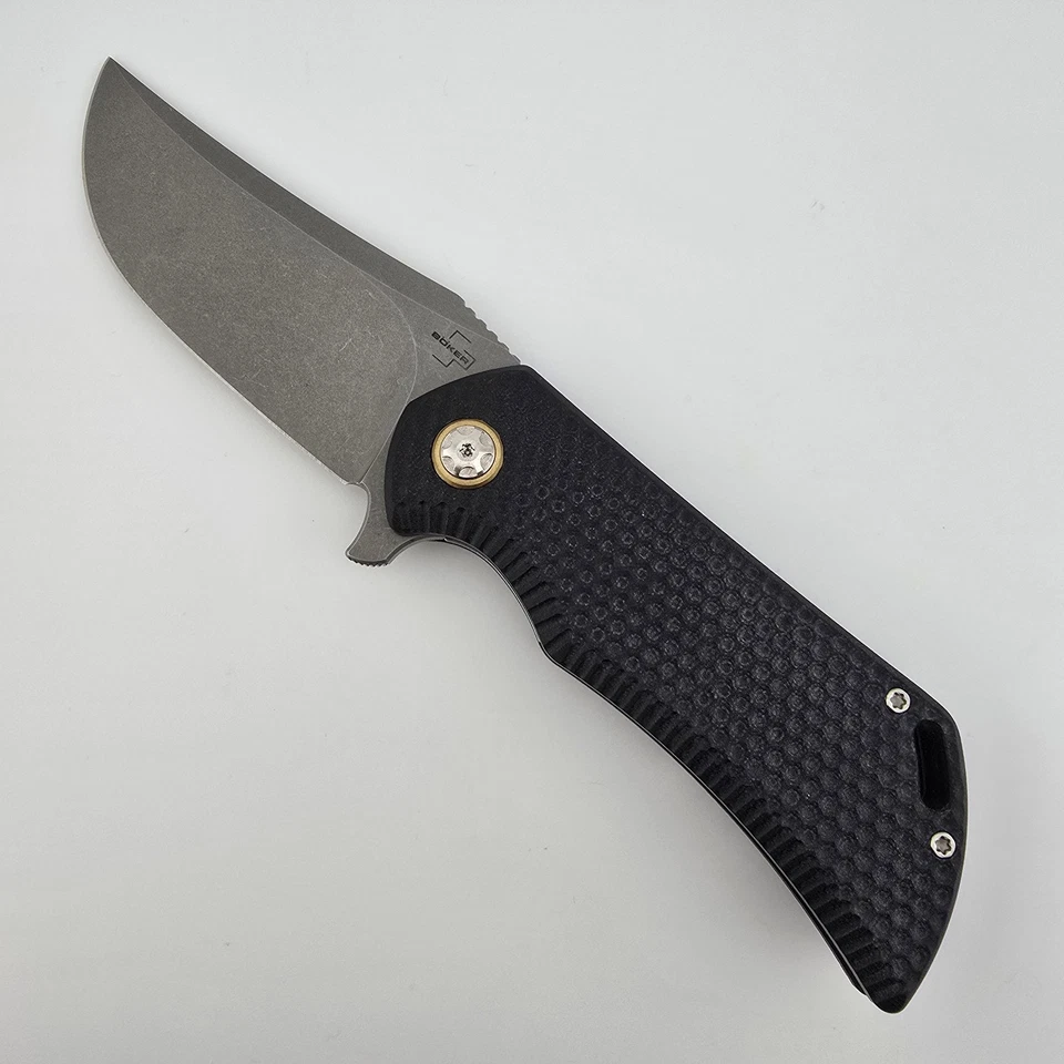 Boker Plus Golem Folding Knife Textured Black G10 3.5" Stonewash D2 Liner Lock - Image 3 of 4