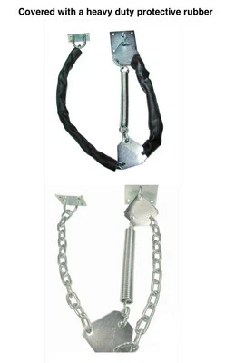 PROGRESSIVE HARDWARE PROGRESSIVE HEAVY DUTY STEEL DOOR SAFETY CHAIN AND SPRING, CRASH CHAIN DOOR STOP
