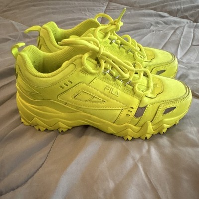 FILA Men's Yellow Low Top Lace-Up Athletic Sneakers Pre-Owned Excellent