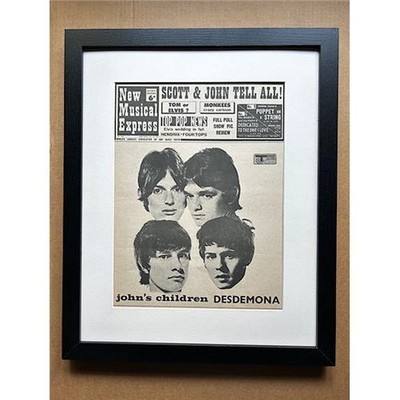 JOHN'S CHILDREN NME - DESDEMONA (FRAMED) POSTER SIZED original NME cover from 19