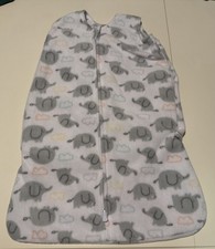   HALO SleepSack Swaddle Newborn 0-3M Microfleece Gray Elephant Wearable Blanket  