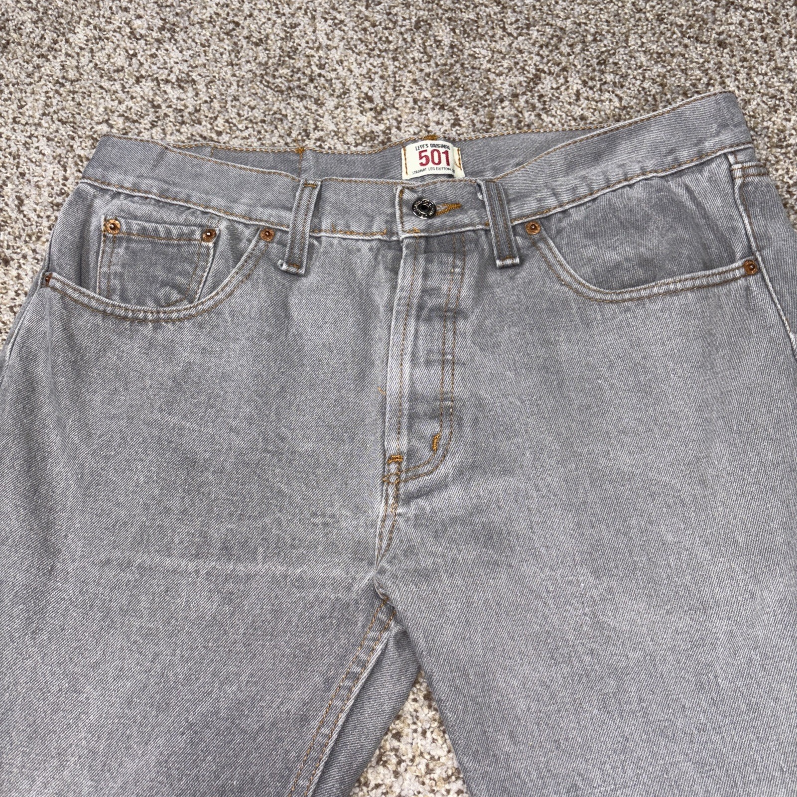 Levis Strauss 501 36x30 Fits 34 X 28 Button Fly Denim Cotton Jeans Gray - View 2