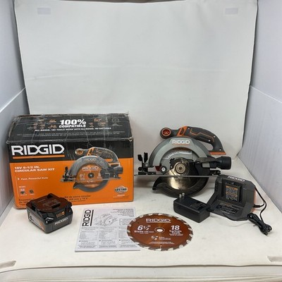 Ridgid 18V Cordless 6 1/2 in Circular Saw W/ 4 Ah Battery & Charger Model R8655K