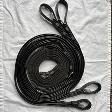 Zilco carriage Driving Reins Shetland/small pony pair Green Tag