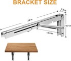 Folding Shelf Brackets - 24 Inch Heavy Duty Stainless Steel Collapsib