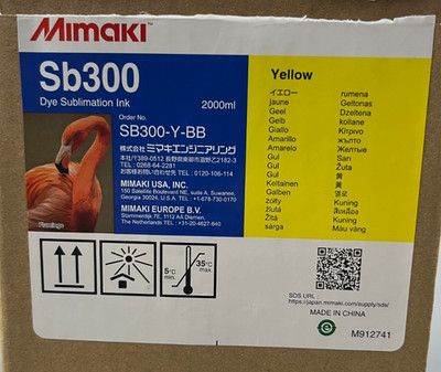 Mimaki Sb300-Y-BB Yellow Dye Sublimation Ink 2000ml Genuine OEM, Exp 03/2026