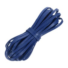 Flat Leather Cord, 5.5 Yard 4mm Leather String Strips for DIY Crafts Sapphire