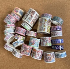 Cute Kawaii Washi Tape Set Craft DIY Art Scrapbooking Lot Of 27 Used/New