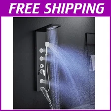 Brushed Stainless Steel Shower Panel - 3 Massage Jets