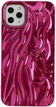 for iPhone 11 Pro Max Case,Pleated Water Ripple Chrome Wave Pattern Soft Compati