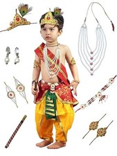Fancy Dresses Krishna Costume for Kids Krishna Dress for Janmashtami 3-4 years