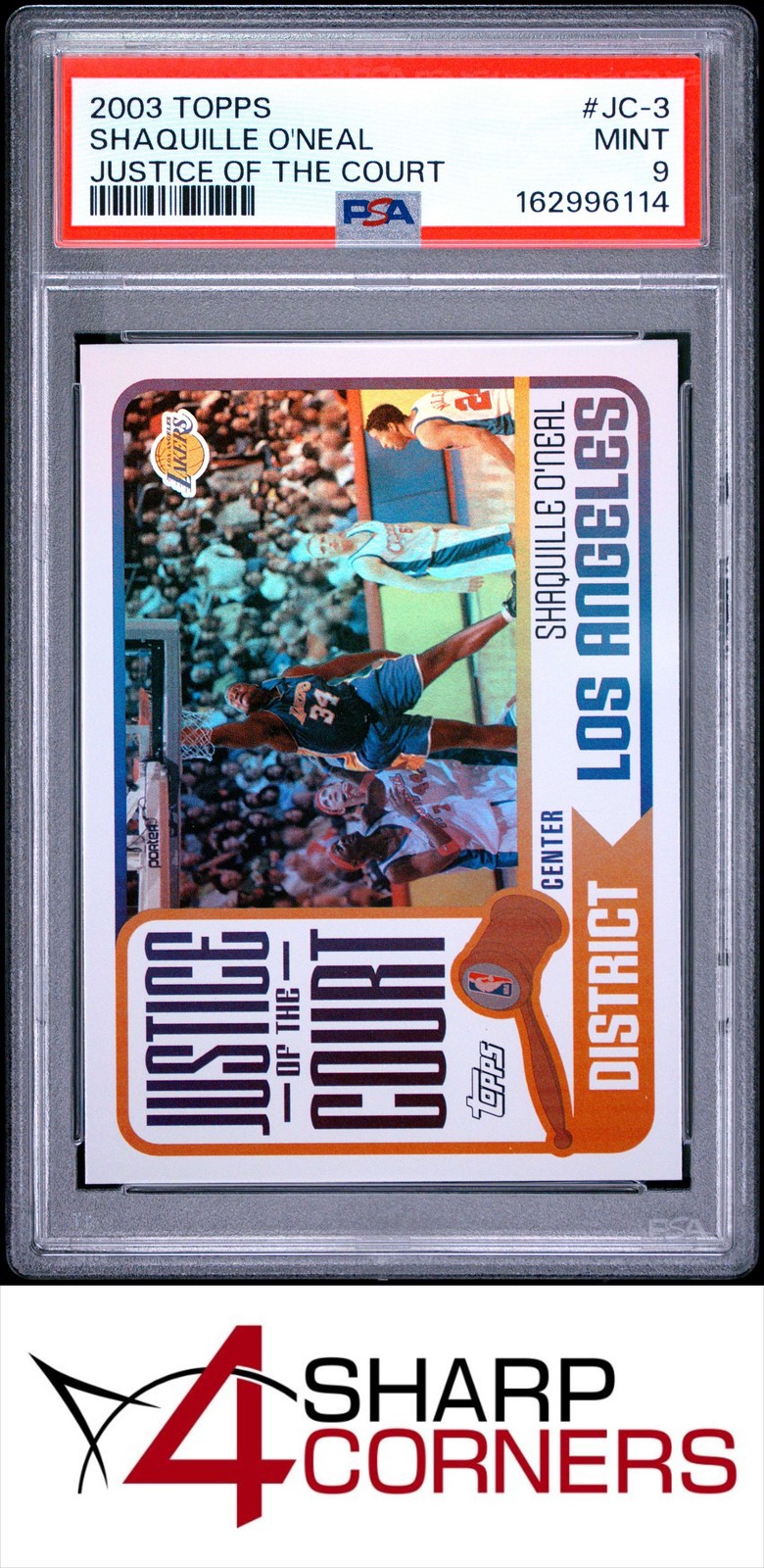 2003 TOPPS JUSTICE OF THE COURT #JC-3 SHAQUILLE O'NEAL HOF PSA 9