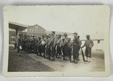 WWII US Army Soldiers Formation 8th Infantry Div Velox Photo Arrow MN