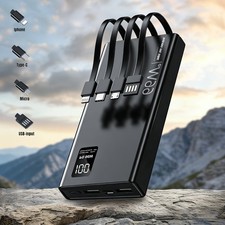Power Bank 20000mAh 66W Portable Charger External Battery Backup For Cell Phone