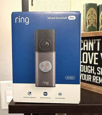 Ring Wired Doorbell Pro (3rd Gen) 4K Wired Wi-Fi Doorbell, Deep Silver