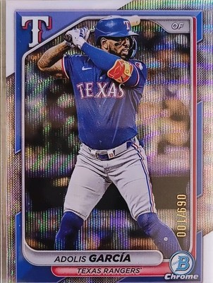 2024 Topps Bowman Chrome Wave Refractor Adolis Garcia #66 069/100