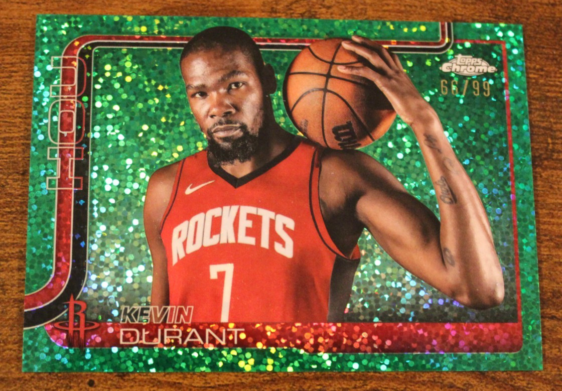 2025-26 Kevin Durant Topps Chrome Image Variation Green Speckle Refractor /99