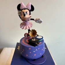 Vintage Schmid Disney Minnie Mouse Music Box Plays swan lake/sounds great 48448