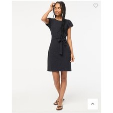 J. Crew Black Short Sleeve Tie Waist T-Shirt Mini Dress Women's Size Small