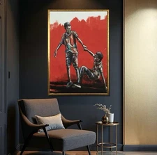 Canvas Wall art Graffiti Print Helping Hand Street Art Urban Pop Art Home Decor